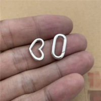 Personnalisé 925 Sterling Silver Rectangle Ressort Pousser Porte Bijoux Fermoir Trombone Clip Fermoir Ovale Bijoux Résultats Composants