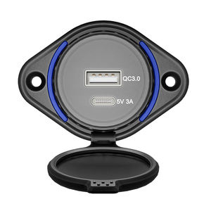 Chargeur USB pour bus, voiturette de golf, camion, à montage plat, double port USB QC3.0 USB-A TYPE-C 5V3.1A, alimentation CC 12/24V - Product Image 1