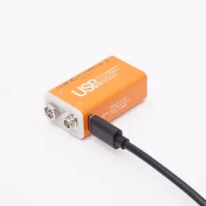 Baterai aa aaa pengganti kualitas tinggi 1850AWH baterai Li ion isi ulang 9V 500mAh baterai Lithium tipe-c USB