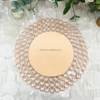 Assiettes de Présentation Rondes en Métal L5 de Luxe pour Mariages et Événements, 13 Pouces, Argent et Or, Vente en Gros