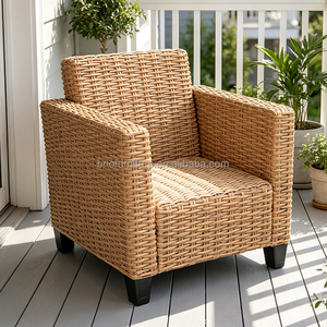 <span class=keywords><strong>Fauteuil</strong></span> d'extérieur en rotin de luxe moderne, résistant à l'eau et aux UV, chaise longue de patio en osier, canapé une place, vente chaude directe usine - Product Image 4