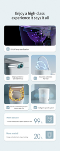 Ensemble <span class=keywords><strong>de</strong></span> toilettes intelligentes monobloc au design élégant, aspect professionnel moderne, toilettes électroniques intelligentes sans réservoir pour les toilettes des clubs d'affaires - Product Image 2