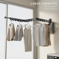Étendoir à linge pliable mural en métal aluminium Support à linge pliable Salle de bain/salon moderne peu encombrant