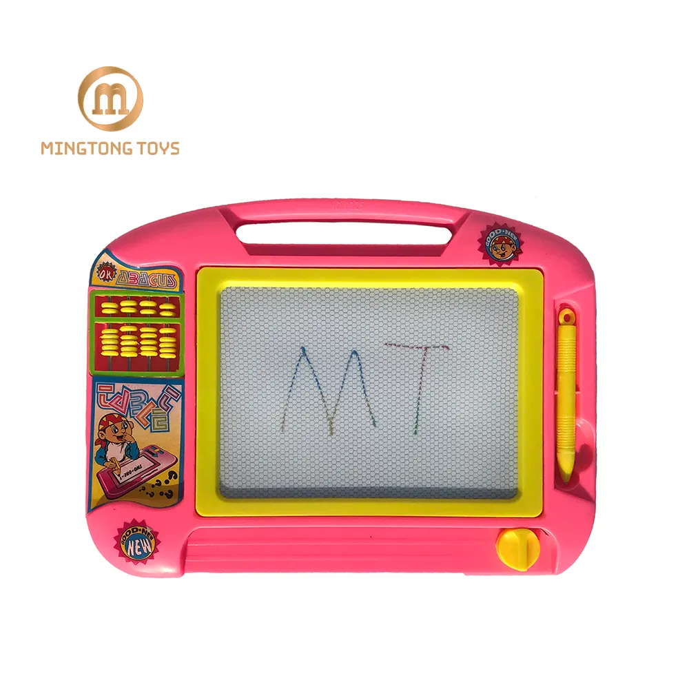 Hot Sale Cheap Colorful Portable Plastic Hand Painting Toys Girls Write Learn Magnetic Drawing Board With Abacus