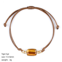 Bracelet en pierre de cristal naturel, réglable, avec pierres précieuses, bracelet pour femmes, bijoux en cristal de guérison, cadeau