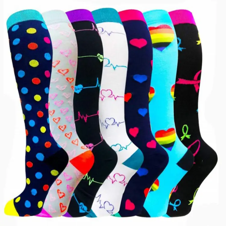 2021 модные на заказ красочные медицинские медсестры Компрессионные носки женские хлопковые носки