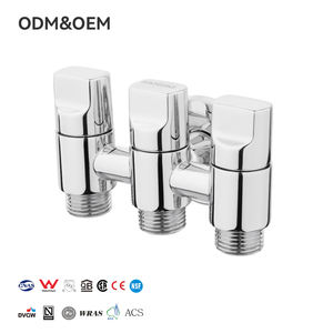 Messing Ein-Einlass-Drei-Auslass-Eckventil Waschmaschinen-Wasserhahn 1-zu-3-Verteiler-Adapter Multifunktions-Wasserhahn Chrom-Finish - Product Image 1