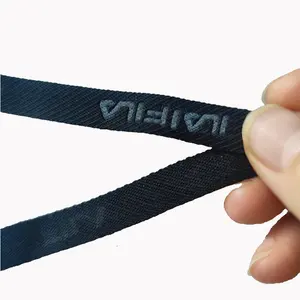 Logo personalizzato nylon poliestere heat steel seal print 1cm di larghezza tshirt garment neck tape con logo