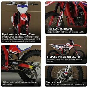 Moto tout-terrain BNK-1 250cc neuve, 4 temps, essence, 12KW, Enduro Motocross, 120km/h, fourche USD, frein à disque, adulte - Product Image 4