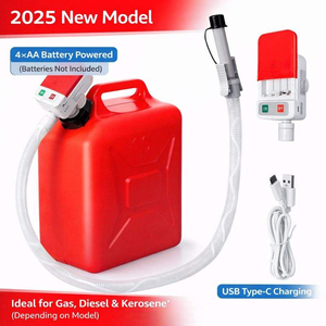 <span class=keywords><strong>Pompe</strong></span> de transfert de carburant pour bidons, 3,8 GPM, alimentée par batterie / buse à arrêt automatique, double alimentation AA ou USB-C - Product Image 1