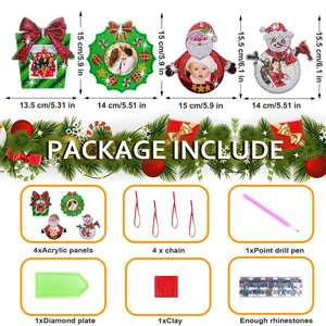Noël diamant peinture cadre Photo diamant Art Kits suspendus ornement enfants artisanat cadre photo pour les <span class=keywords><strong>d</strong></span>écorations <span class=keywords><strong>d</strong></span>'<span class=keywords><strong>hiver</strong></span> - Product Image 6