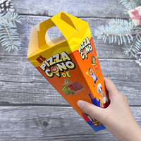 Boîte à pizza personnalisée pour emporter avec insert, boîte en papier portable avec logo imprimé, emballage pour popcorn et frites