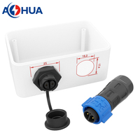 Boîte de jonction d'alimentation mâle femelle IP68 vis à souder autobloquante montage sur panneau IP68 étanche connecteur 2 broches mâle à femelle