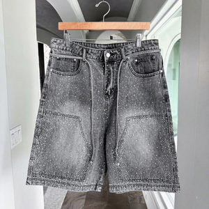 Shorts de Mezclilla Rectos de Cintura Media para Mujer, Precio de Fábrica, Cómodos, Personalizados, de Secado Rápido, Transpirables, Estilo Y2K con Bolsillos - Product Image 1