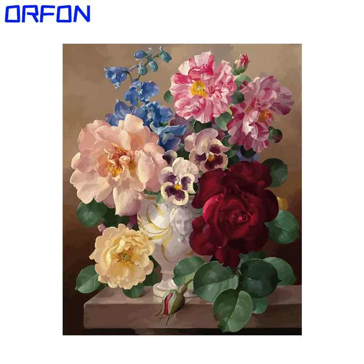 Orfon LY73 flower wholesale painting by number DIY oil painting for wall decoration