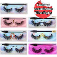 Créez votre propre marque doux yeux de chat cils en gros Logo personnalisé naturel pleine bande faux cils en gros
