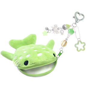 Porte-clés Kawaii fait main, jouet personnalisé, requin baleine en peluche, porte-clés mignon en peluche, porte-monnaie à fermeture éclair pour femmes, porte-monnaie - Product Image 3