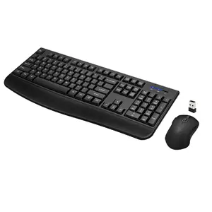 Wireless Keyboard and Mouse Combo Full-Sized 2.4GHz Wireless Keyboard with Comfortable Palm Rest and Optical Wireless Mouse