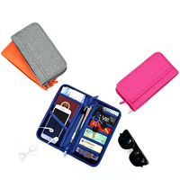 Portefeuille personnalisé pour billets et cartes de crédit en polyester Portefeuille de voyage promotionnel Porte-passeport personnalisé à fentes multiples avec dragonne