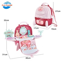 Sac à dos pour enfants avec accessoires de déguisement, bijoux et maquillage, ensemble de jeu de rôle pour enfants, jeu d'imitation avec outils et boîtier en plastique pour enfants