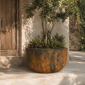 Grand pot rond en fibre de verre pour la maison, le jardin, la terrasse, l'hôtel, le bureau, pot de fleurs décoratif, best-seller, aménagement paysager moderne en extérieur - Product Image 4