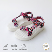 Nouvelles sandales à plateforme pour enfants à imprimé floral, style bohème, semelle épaisse, sandales de sport légères, chaussures d'été pour la plage et les activités de plein air