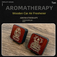 Diffuseur de parfum pour voiture transfrontalier personnalisé, en bois et métal, à clipser, éliminateur d'odeurs pour aérateurs de voiture, intérieur en bois massif