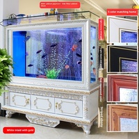 Aquarium sur mesure de luxe 150-1500L en verre européen avec meuble et filtration par fond de bac pour maison et bureau