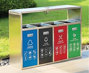 ถังขยะแยกประเภท2ชั้นกล่องผลไม้สแตนเลสถังเก็บขยะอนามัยกลางแจ้งสามารถปรับแต่งได้ตามต้องการ - Product Image 6