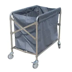 Hotel room metal housekeeping folding laundry cleaning trolley