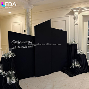 Décorations d'événements de mariage LEDA, toile de fond en acrylique classique, simple et moderne, fond mural noir de forme irrégulière - Product Image 1
