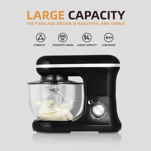 Robot <span class=keywords><strong>de</strong></span> <span class=keywords><strong>cuisine</strong></span> 6 vitesses, bol <span class=keywords><strong>de</strong></span> 5 L, 1200 W, pour fouetter la crème, les œufs et pétrir la pâte à gâteau - Product Image 4