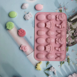 Easter <b>Chocolate</b> Molds Silicone Non-Stick Egg Shaped Silicone Mold Bunny Cartoon Design for Baking Candy Gummy Soap mold - Product Image 1