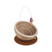Griffoir pour chat en bois intégré avec corde en sisal naturel, robuste et résistant aux griffures, lit de griffage pour chat pour usage intérieur