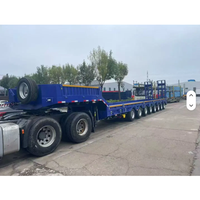 Semi-remorque surbaissée en acier robuste à 2/3/4 essieux, capacité de charge maximale de 30 à 100 tonnes, facile à charger et à décharger