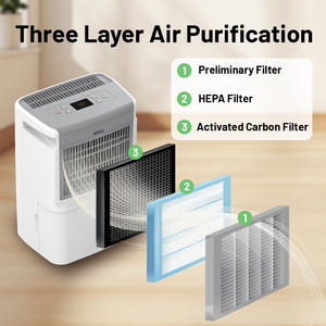 Deye <span class=keywords><strong>deshumidificador</strong></span> purificador de aire con <span class=keywords><strong>ionizador</strong></span> integrado WiFi inteligente de 12L, <span class=keywords><strong>deshumidificador</strong></span> portátil para el hogar - Product Image 2