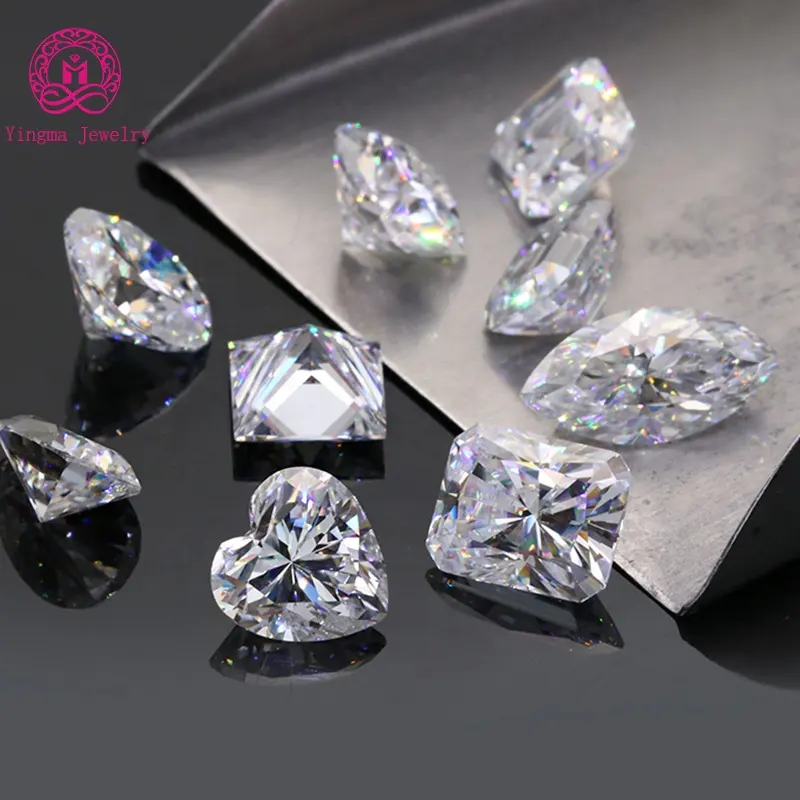 Prix certifié YINGMA GRA par carat Fancy Cut White D/ EF/GH /IJ VVS Pierres diamantées Moissanite en vrac