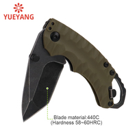 YUEYANG couteau pliant Portable 440C acier inoxydable bricolage poignée en fibre de verre en Nylon pour EDC Camping survie personnalisé OEM