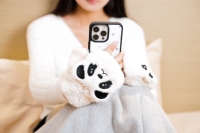 Gants d'hiver unisexes chauffants en fausse fourrure de lapin, motif dessin animé, demi-doigts, doux, résistants au froid, pour maintenir la chaleur des mains