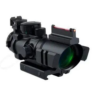 High Quality Prismatic 4X32 ACOG Red Green Illuminated Optical Sight Three Fiber Colors Fiber Optic Sight