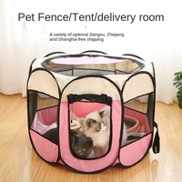 Tente pour animaux de compagnie octogonale d'extérieur à 8 couleurs, pop-up, respirante, pour chien et chat, parc pliable, lit de maternité, chambre, imperméable, vente chaude