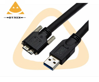 Kamera Digital Tautan industri USB mikro dudukan sekrup USB 3.0 ke micro-b kabel data fleksibel tinggi untuk kamera industri