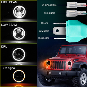 E9 DOT-Phare LED de 7 pouces pour <span class=keywords><strong>Wrangler</strong></span> JK 4 <span class=keywords><strong>portes</strong></span> illimitées, trou respiratoire IP68, feux de croisement 12V 24V 55W 45W - Product Image 5