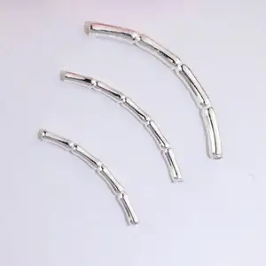 latest design jewelry finding for DIY 925 Sterling Silver Curved Tube Beads 2022 trendy jewelry