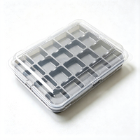Multi-compartiment voedselveilige PET blisterverpakking met zwarte bodem en transparant deksel voor gesneden fruit, gebak, snoep en bakkerijproducten