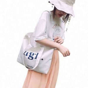 Bolso de Hombro con Forro de Lona 2024 Nuevo Estilo Ins con Letras, Bolso de Moda Japonesa para Mujer, Bolso Cruzado de Lona para Estudiantes, Bolso de Lona de Moda - Product Image 2