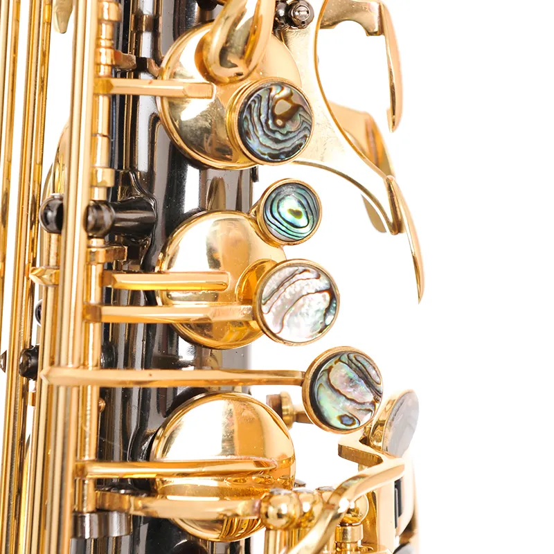 Großhandel professionelles Saxophon Drop E Alto Saxophon Blasinstrument schwarz Nickel und Gold