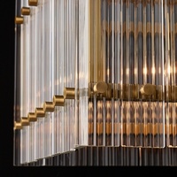 Lustre en cristal rectangulaire moderne de luxe E12 Suspension suspendue en verre à base pour la décoration de la salle à manger
