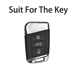 Guscio Protettivo in Lega di Zinco per Chiave Telecomando Auto <span class=keywords><strong>Skoda</strong></span> <span class=keywords><strong>Kodiaq</strong></span>, Portachiavi con Fibbia, <span class=keywords><strong>Accessori</strong></span> Keyless - Product Image 2