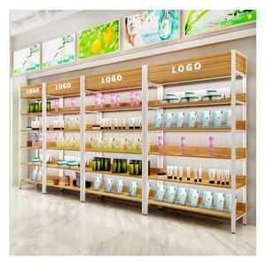 Espositore in Legno con Illuminazione LED per Negozi di Alimentari, Scaffali con Armadietti per <span class=keywords><strong>Snack</strong></span> e Prodotti Secchi - Product Image 4